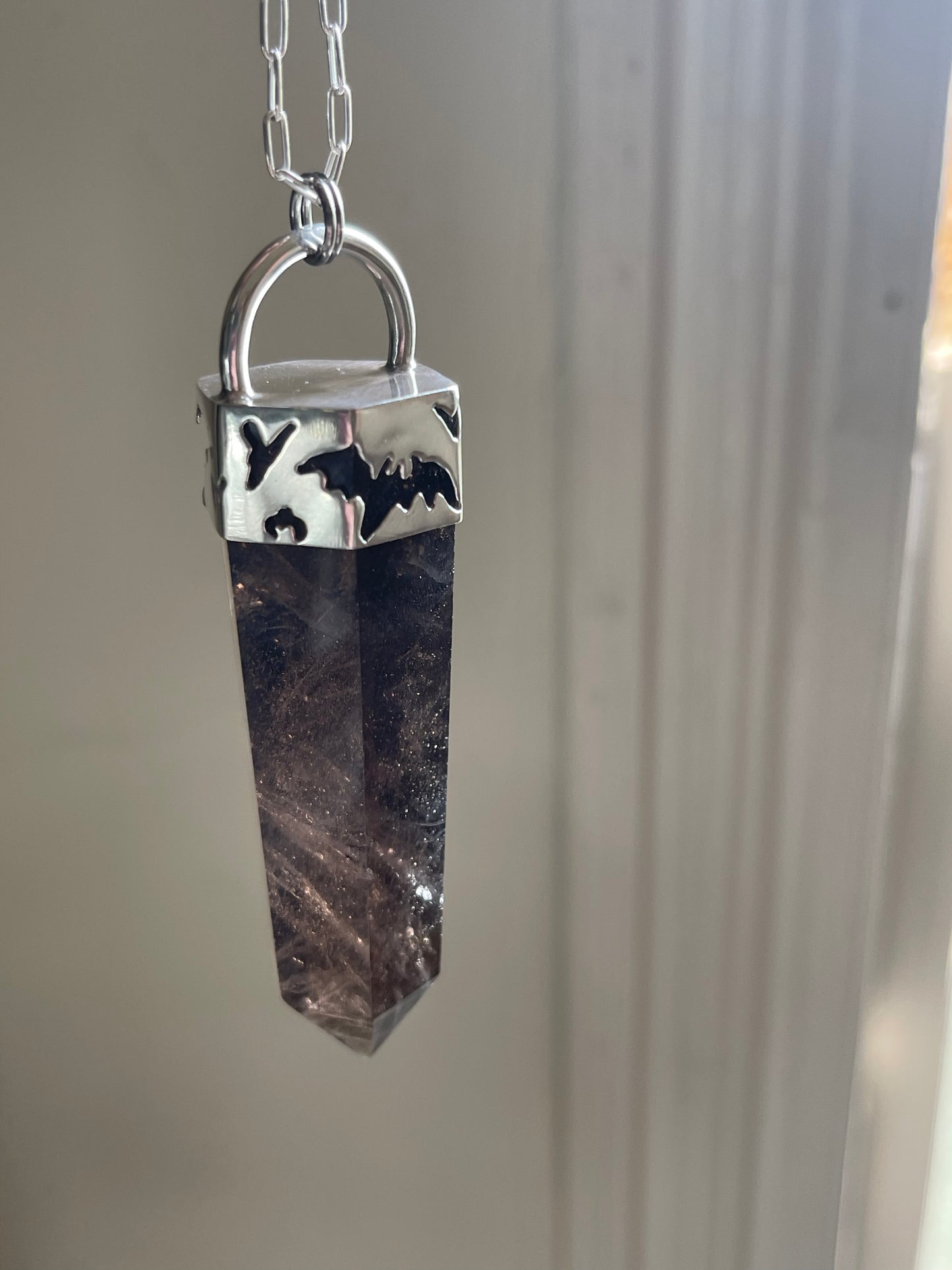 Creature of the Night: Smokey Quartz Crystal Pendant