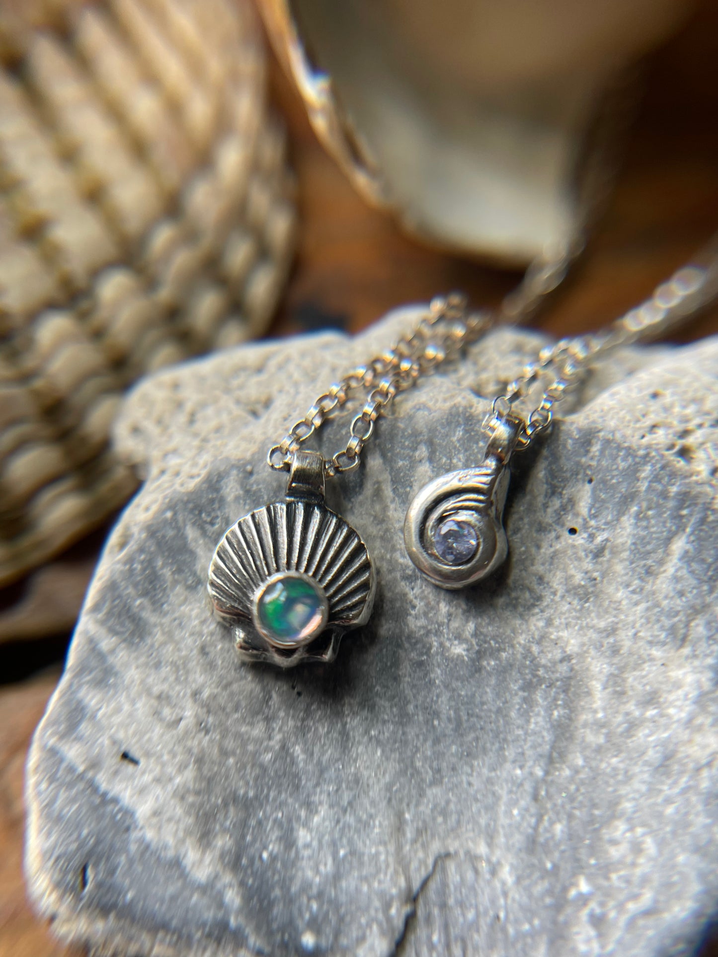 Ariel’s Charm • Silver Scallop Shell Charm Necklace