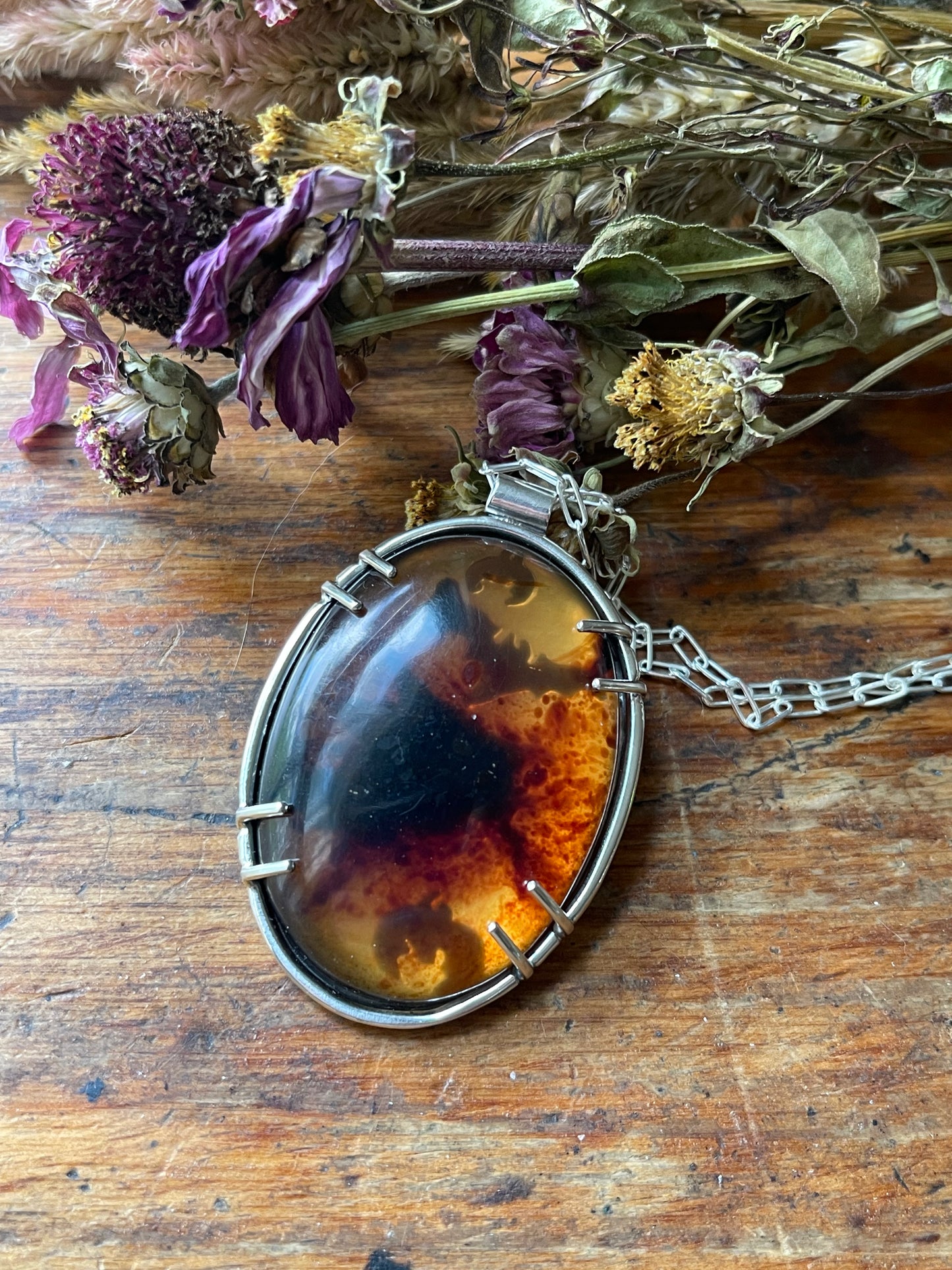 Out of the Crypt: Epic Amber Statement Necklace