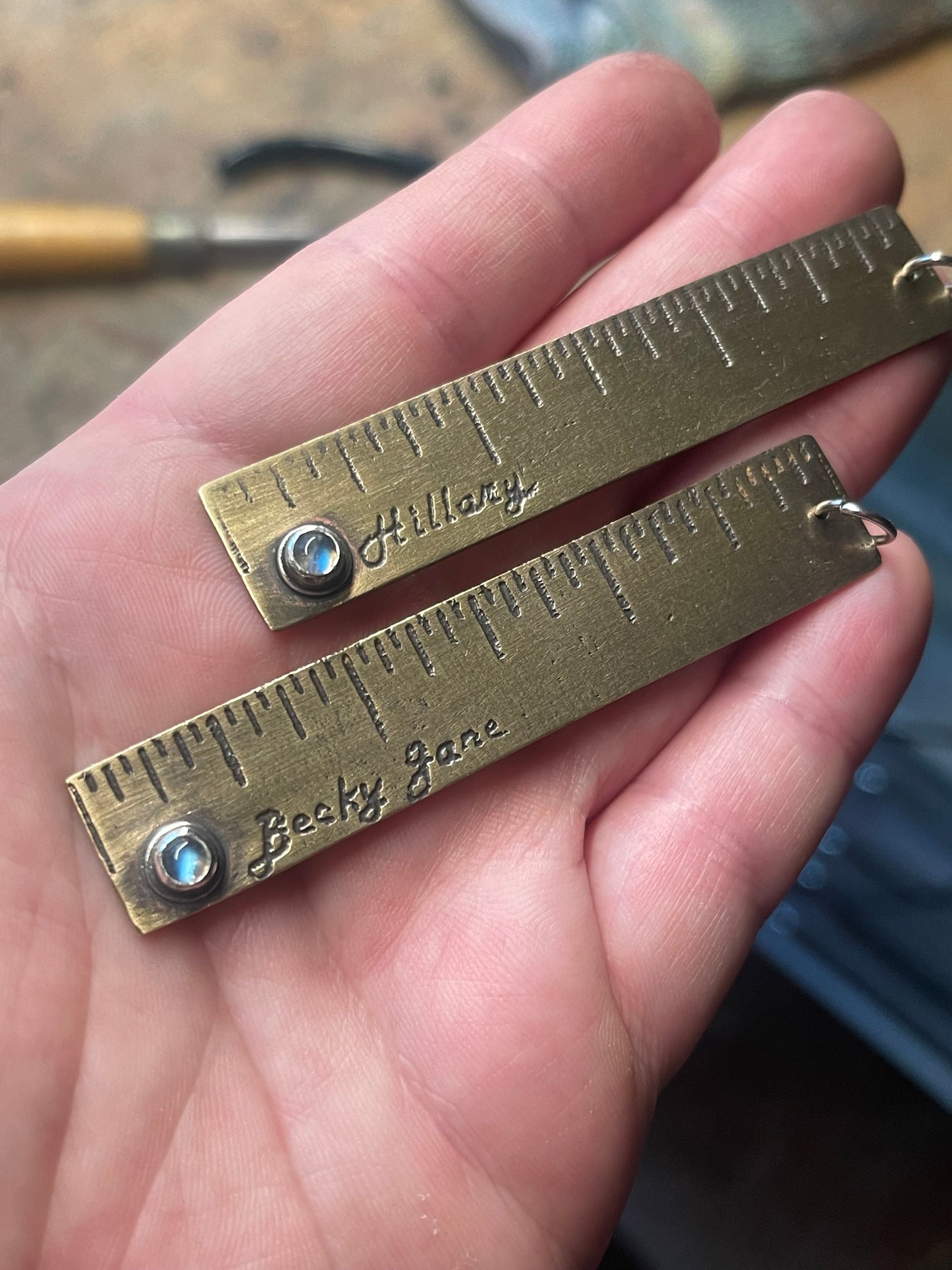 Custom Brass Ruler Pendant