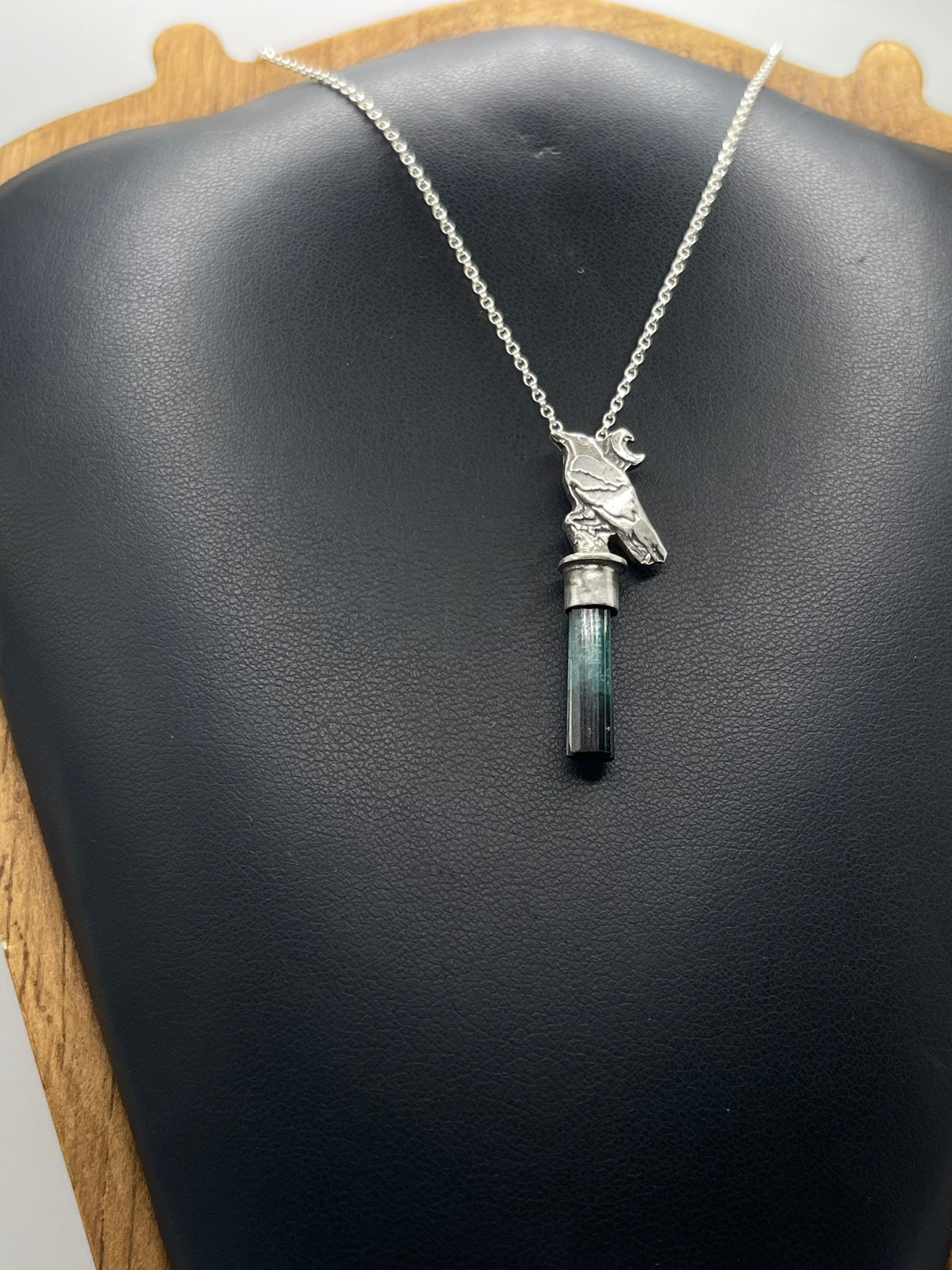 *Dark Raven • Bicolor Tourmaline Crystal Necklace • Sterling Silver