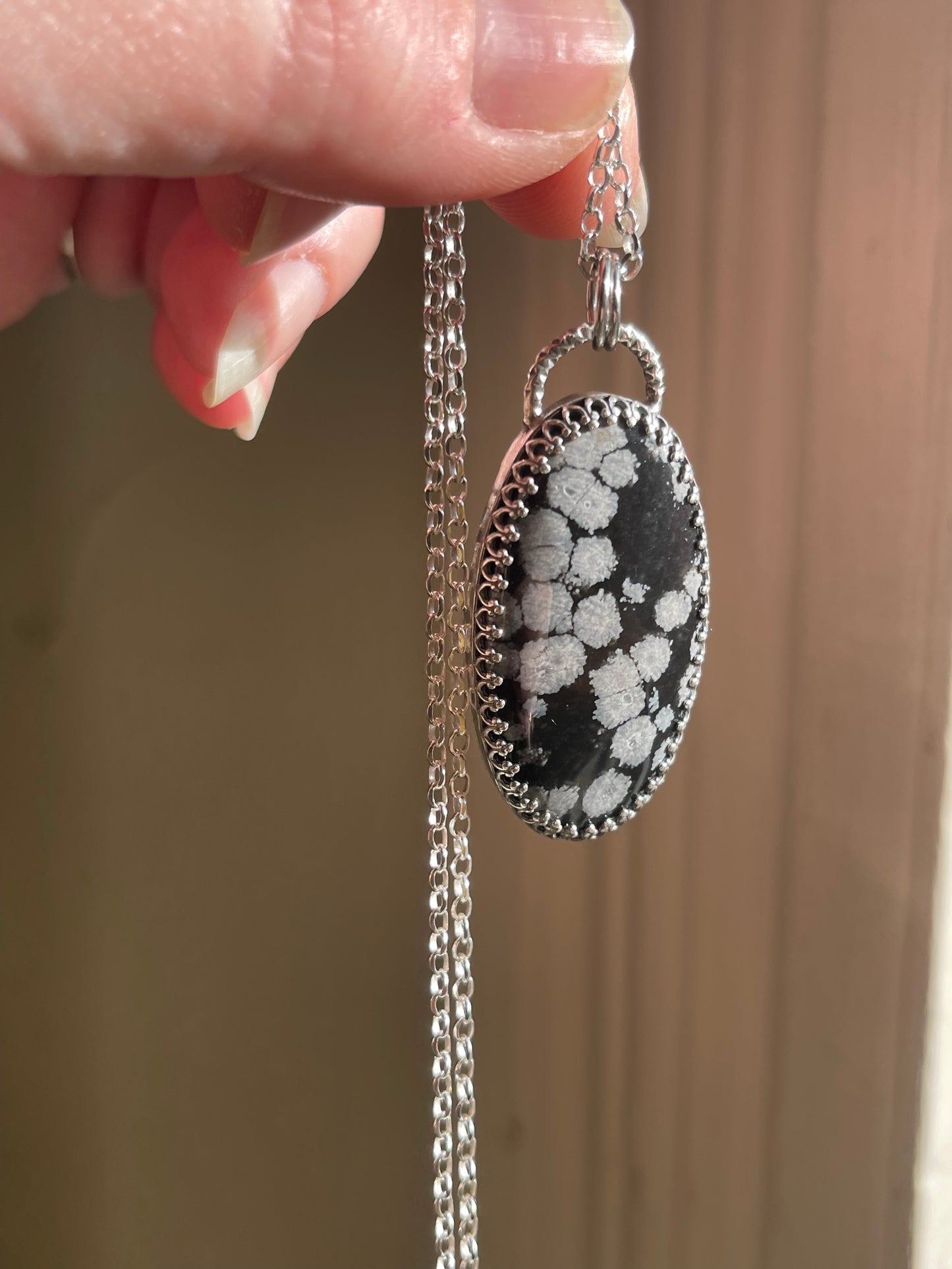 *The Hermit • Snowflake Obsidian Duel Pendant Necklace