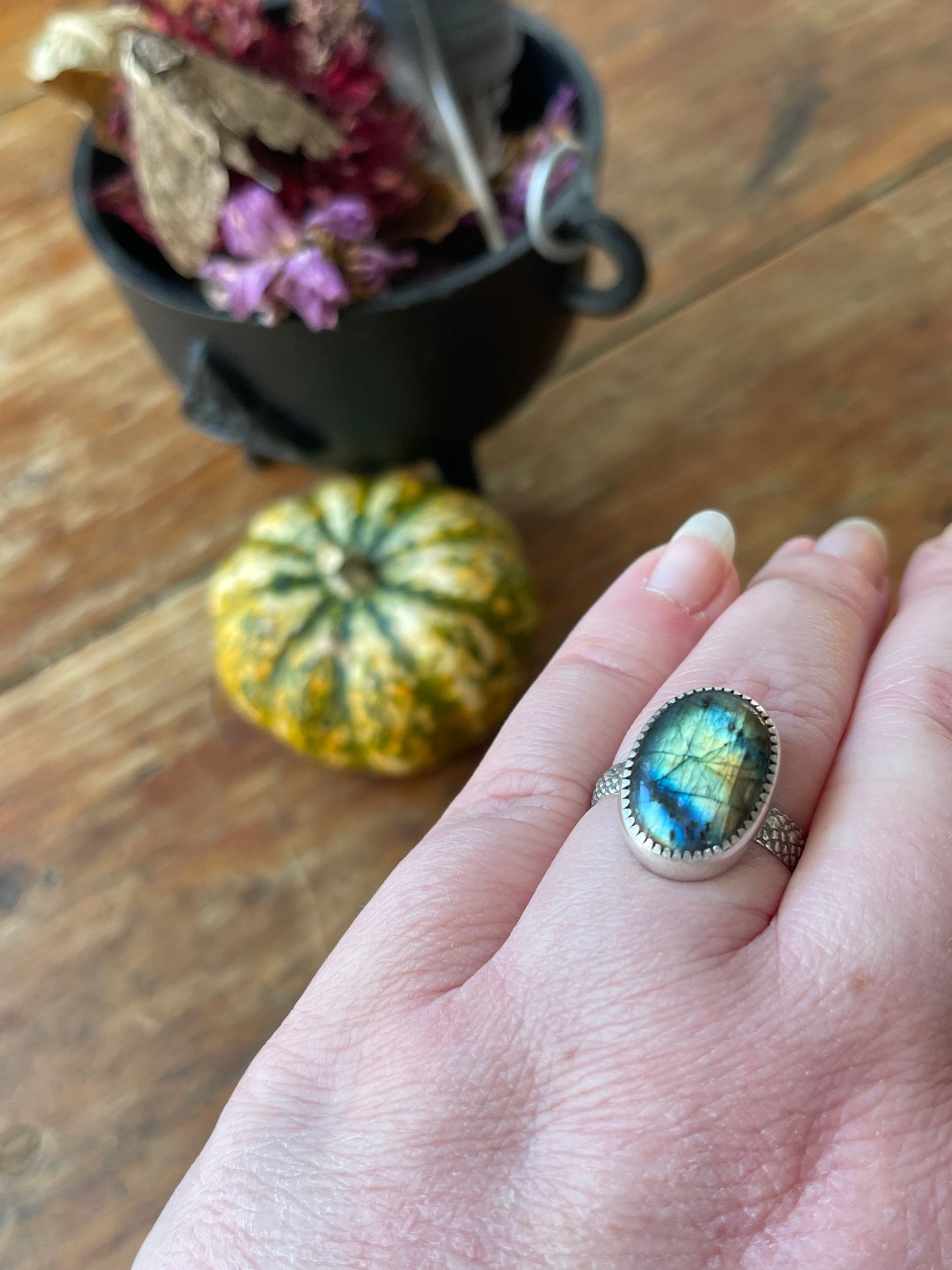 *Autumn Skies Labradorite Ring Size 10.5