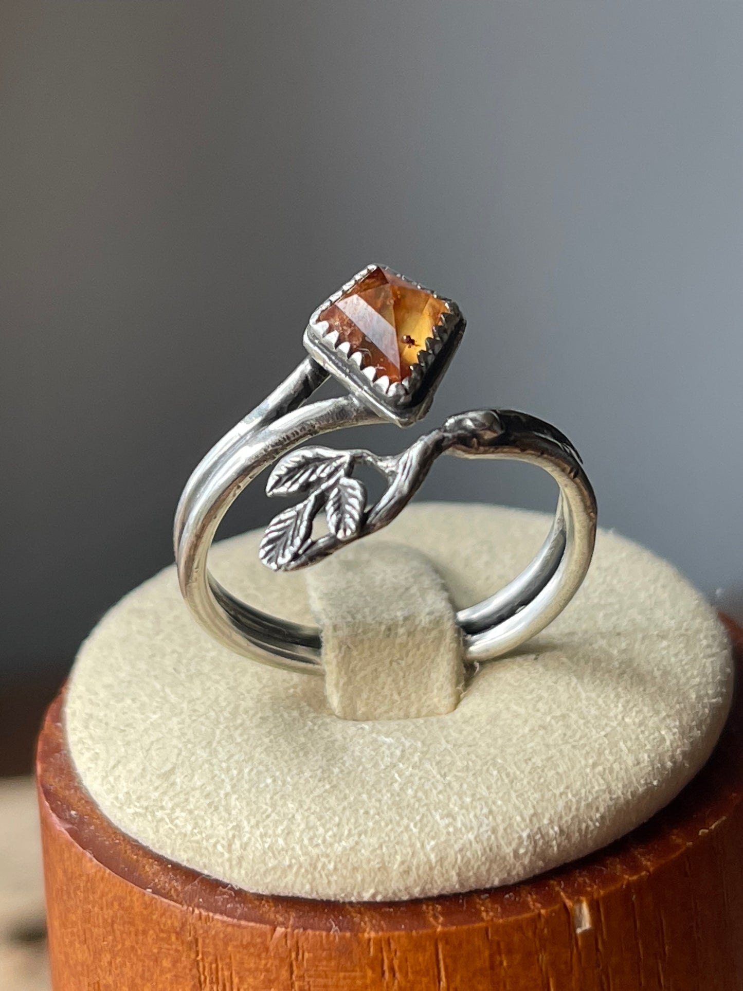 Emberline Adjustable Ring • Hessonite Garnet
