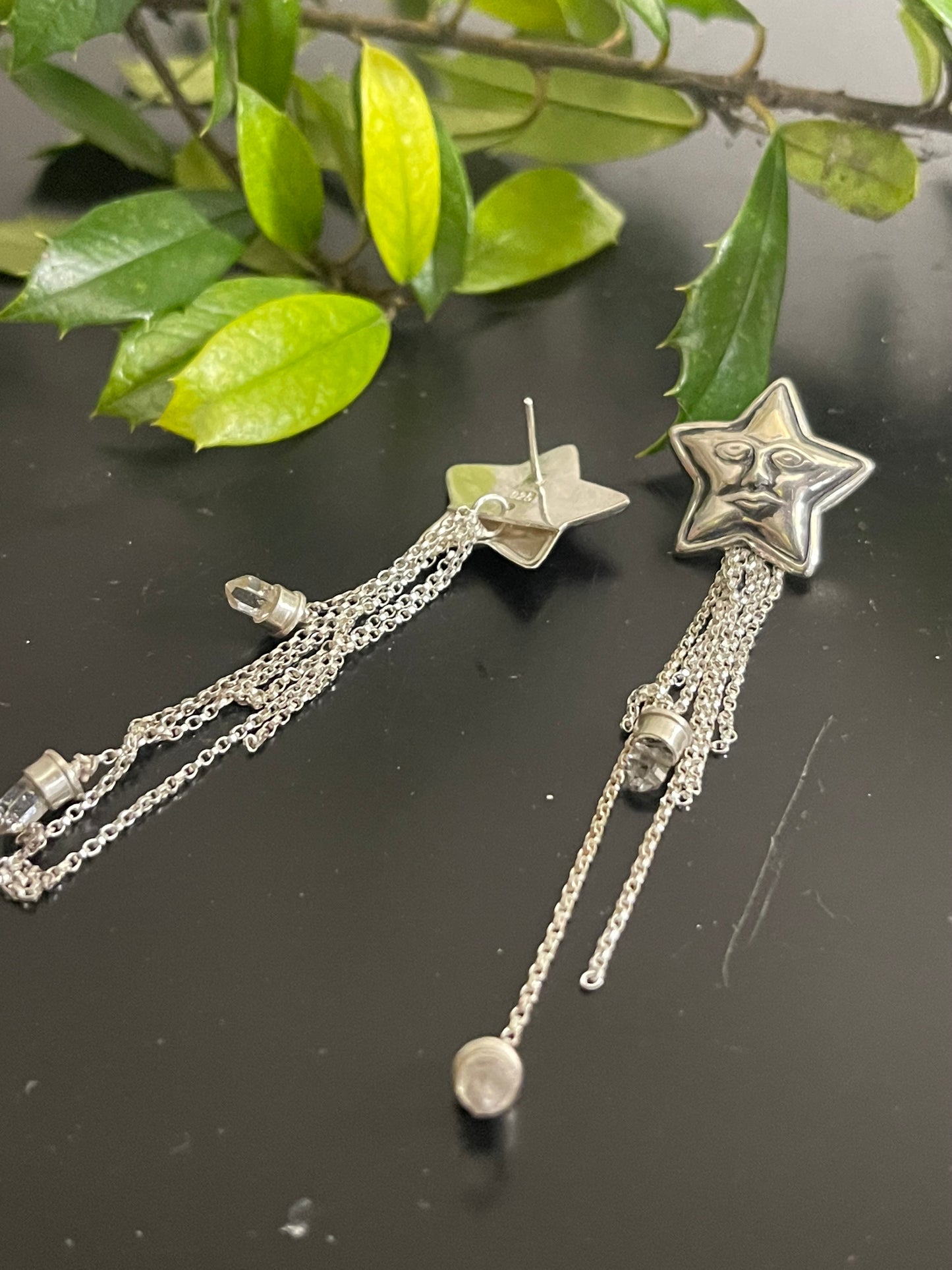 *Dreams Beneath Starlight Stud Dangle Crystal Fringe Earrings