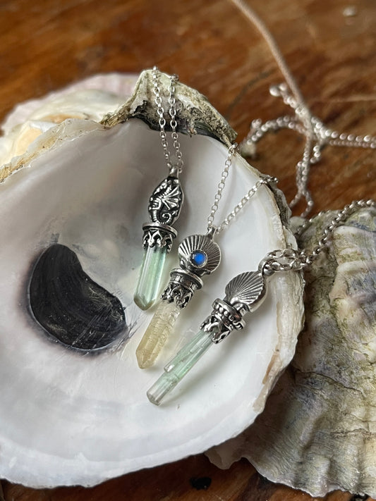 *Seaside Crystal Charm Necklaces