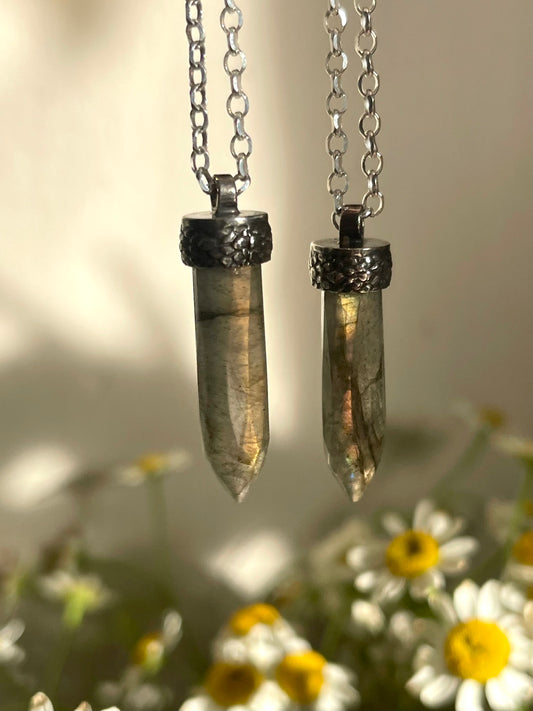 *Aurora & Blair • Labradorite Crystal Pendant Necklaces