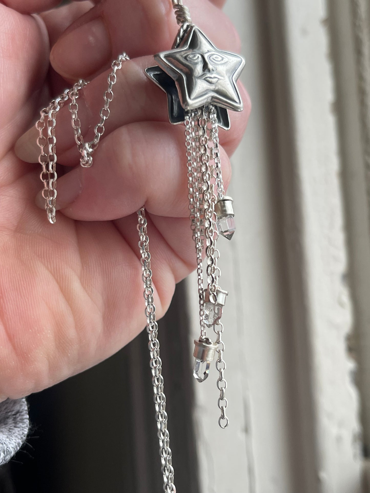 *Dreams Beneath Starlight • Herkimer Diamond Crystal Star necklace