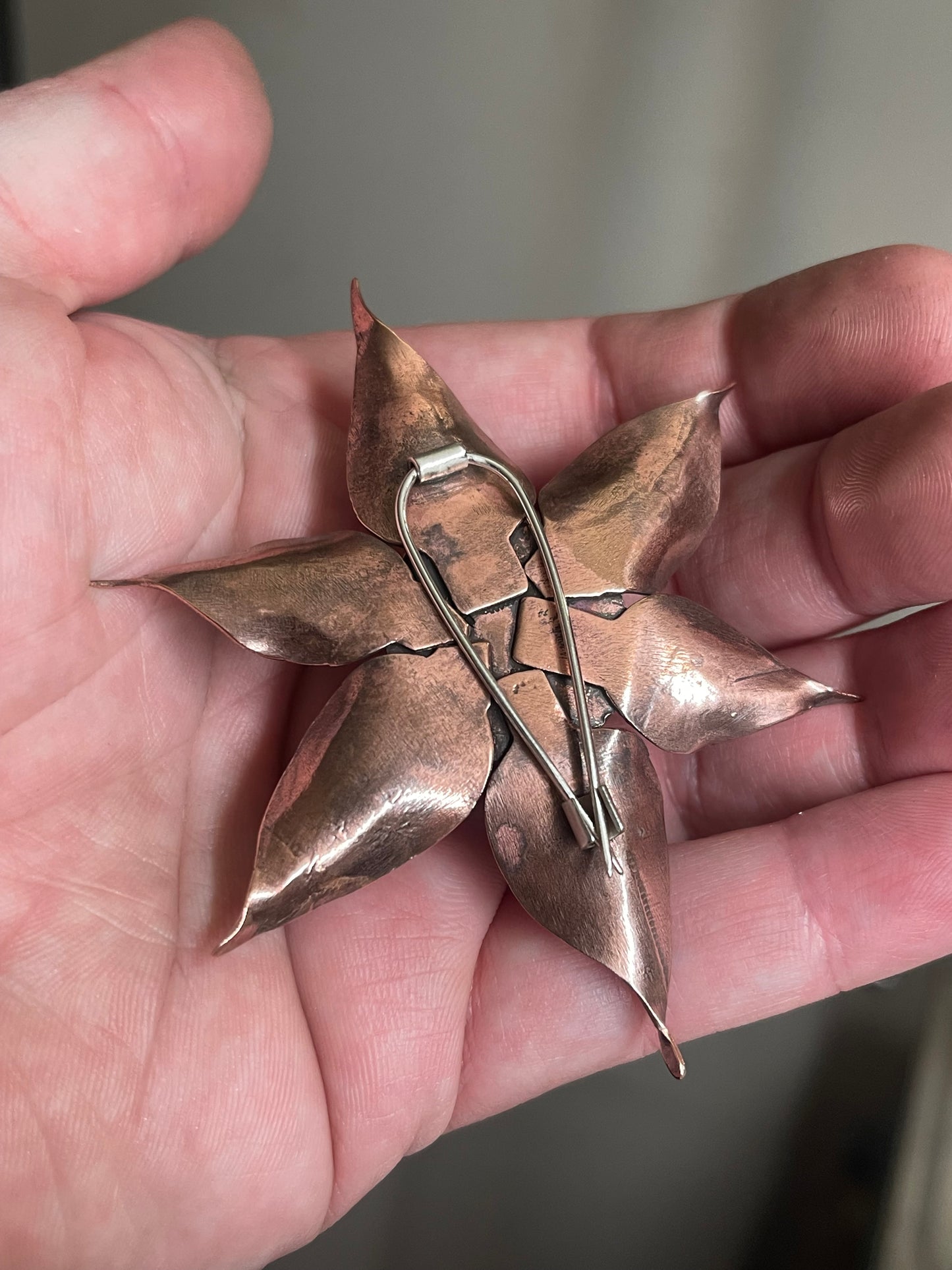 *To Spirl or not to Spiral • Sculptural Copper Flower Brooch/Pendant combo