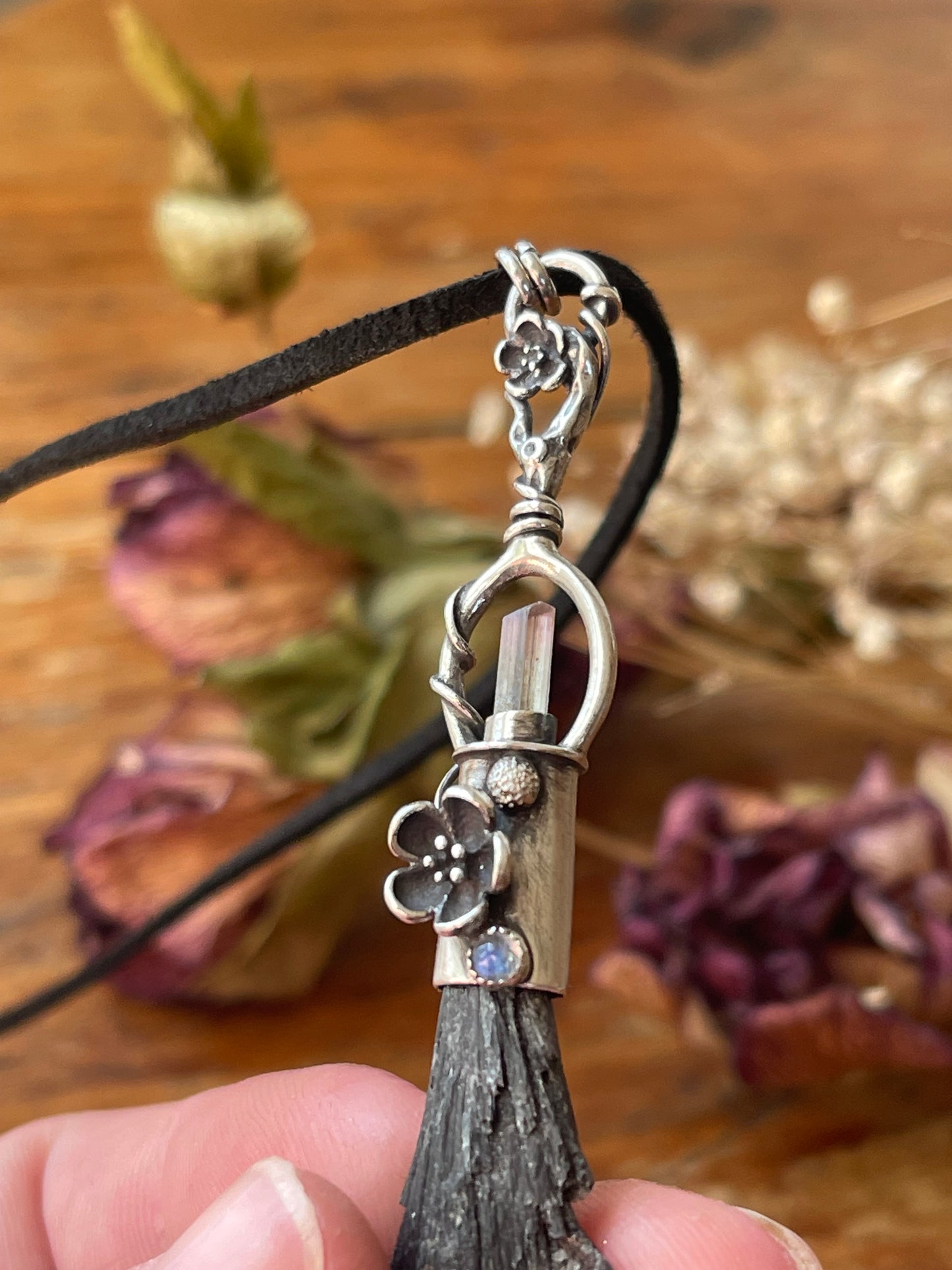 *Garden Witch Crystal Broom Pendant