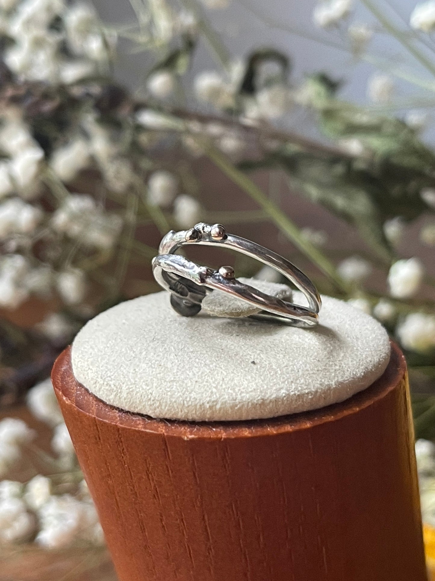 *MTO Selvage Shore Reticulated Silver Stacker Ring Band