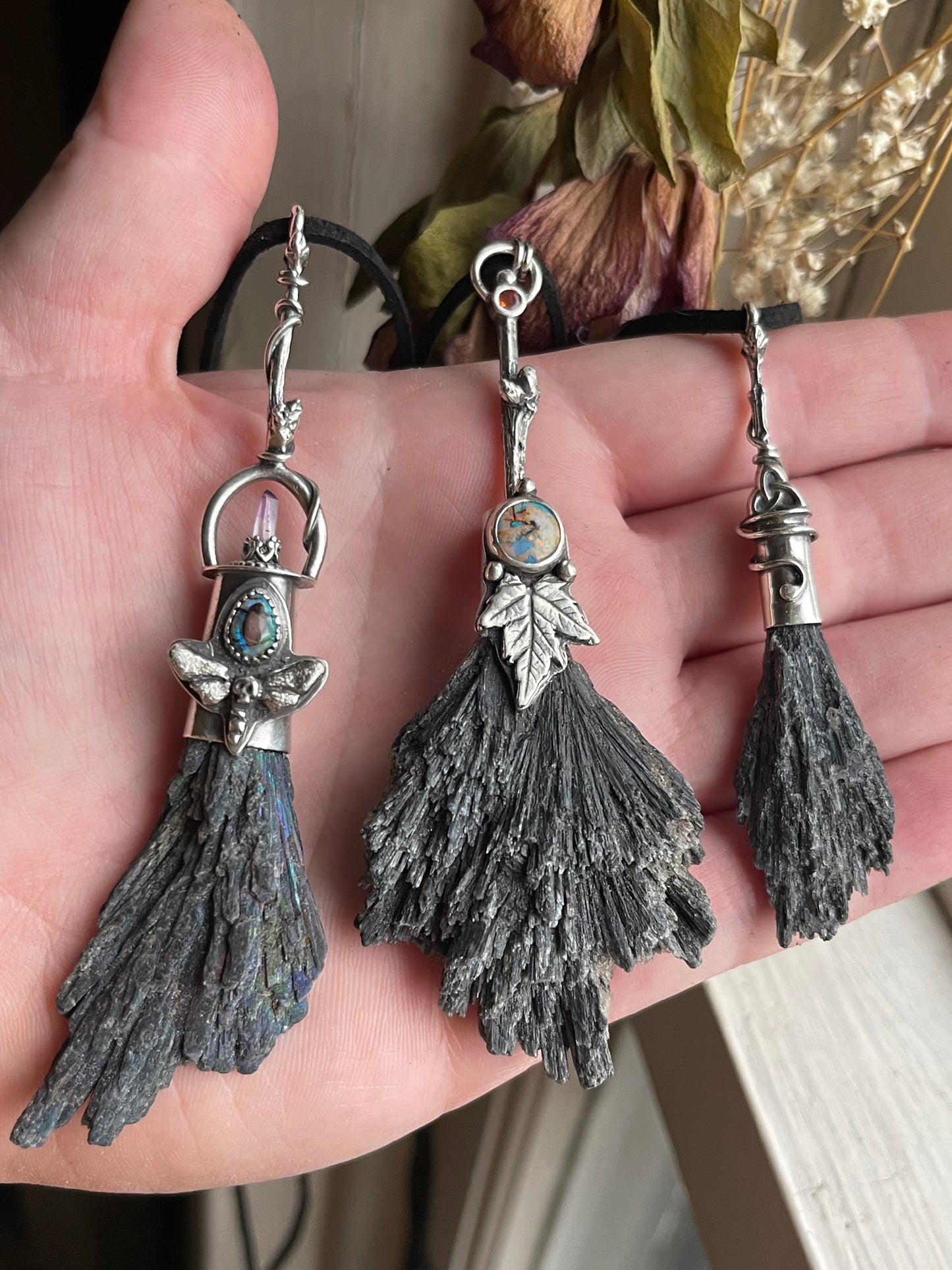 *Celtic Witch Crystal Broom Pendant