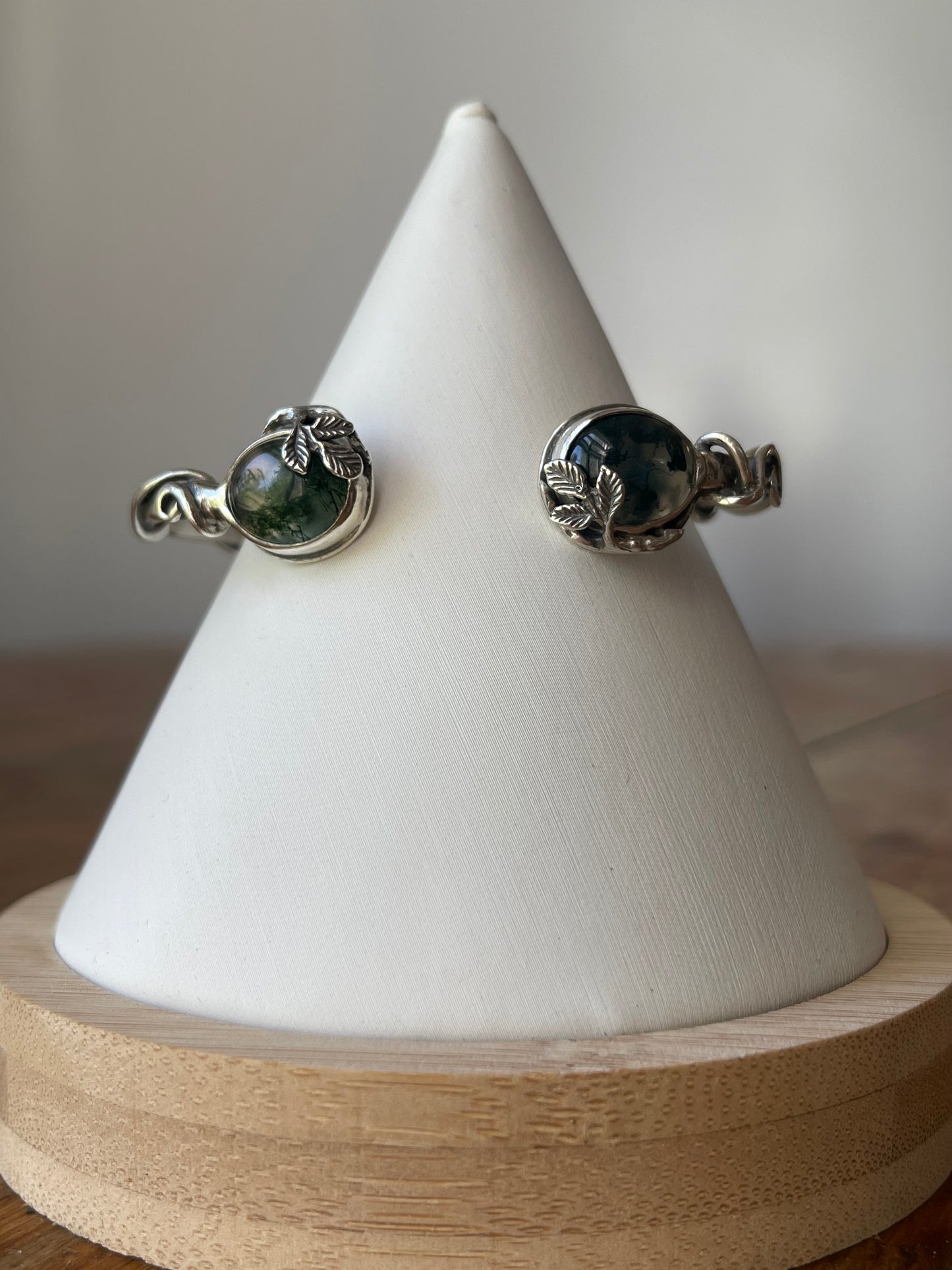 *Forest Floor Moss Agate Cuff Bracelet • Sterling Silver