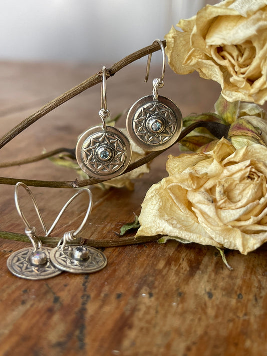 *Viking Shield Dangle Earrings • Sterling silver