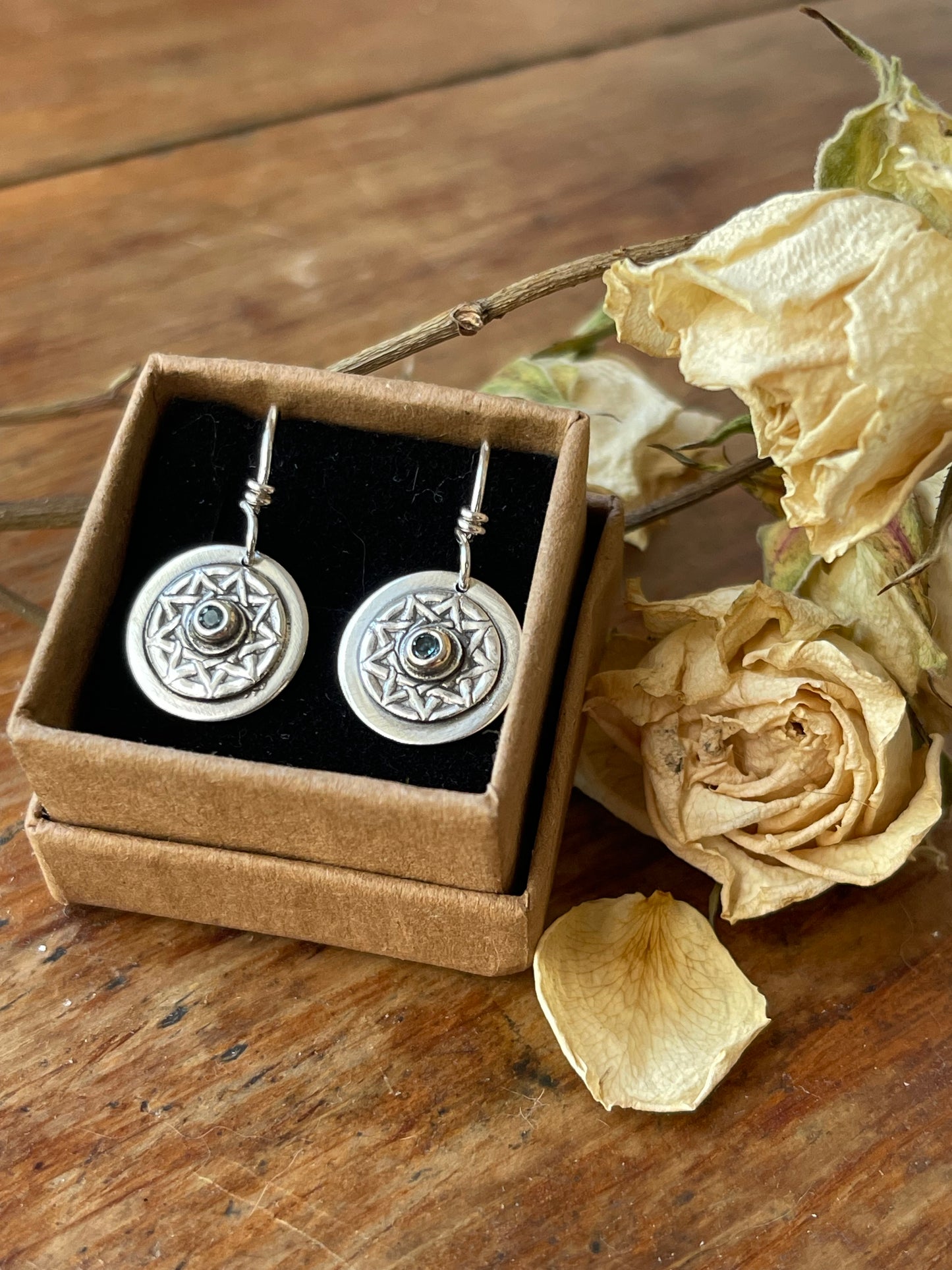 *Viking Shield Dangle Earrings • Sterling silver