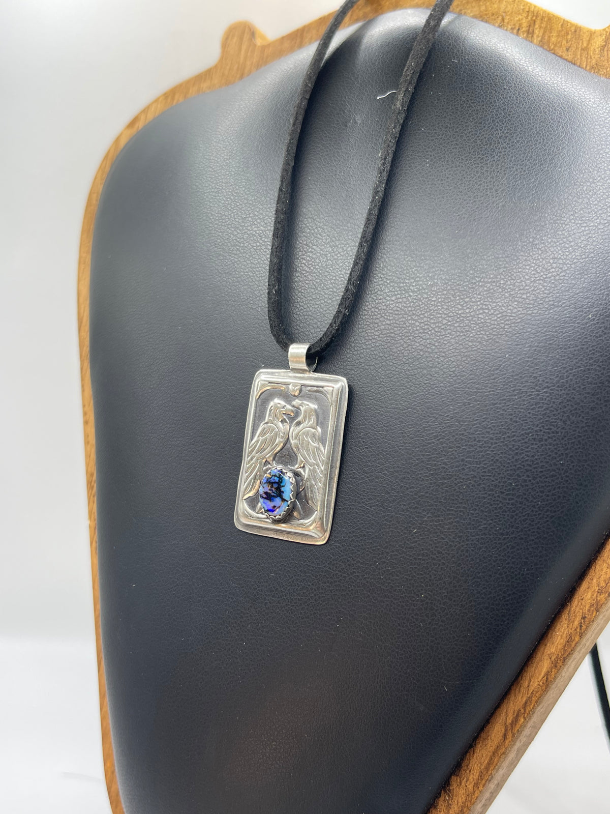 *Nyx’s Ravens • Sterling Opal Raven Pendant • Sterling Silver