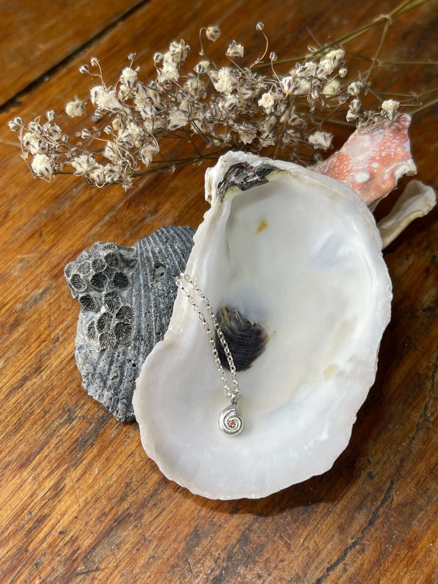 Seashells by the Seashore • Made to Order Faceted Gemstone Shell Charm Necklaces