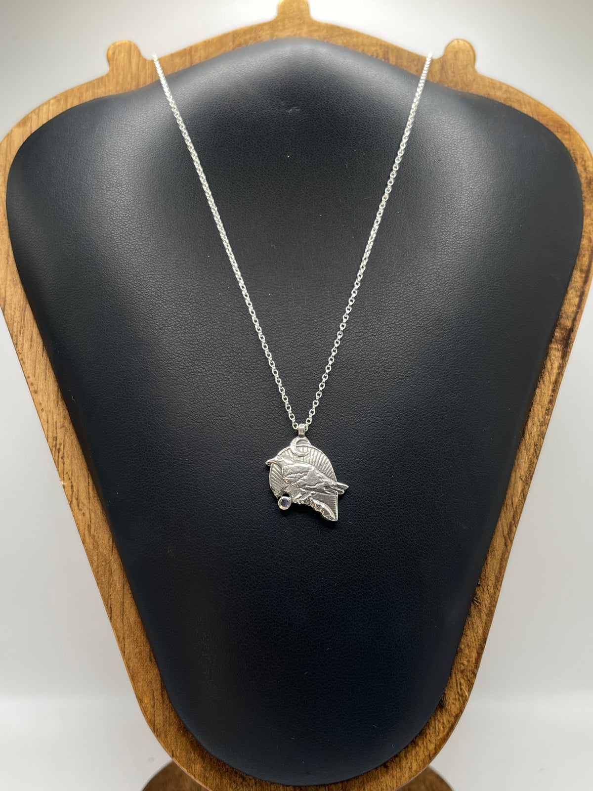 *Poe • Tanzanite & Sterling Silver Raven Charm Necklace