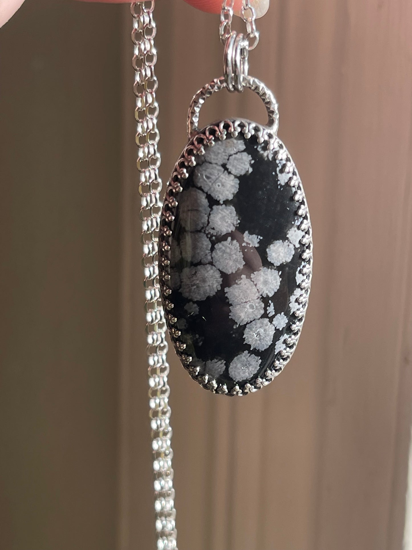 *The Hermit • Snowflake Obsidian Duel Pendant Necklace