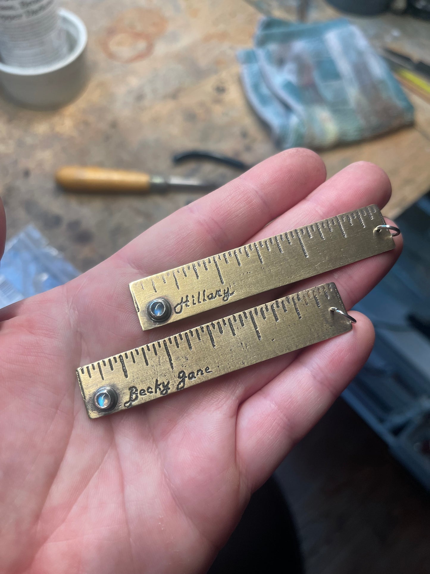 Custom Brass Ruler Pendant