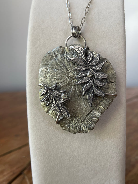*Sunrays Through the Trees • Pyrite Sun & Green Sapphire Statement Necklace