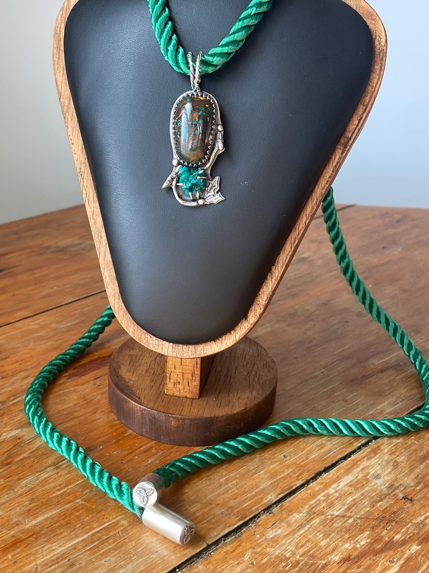 *RESERVED • Holly Winter Woodlands Pendant & Rope