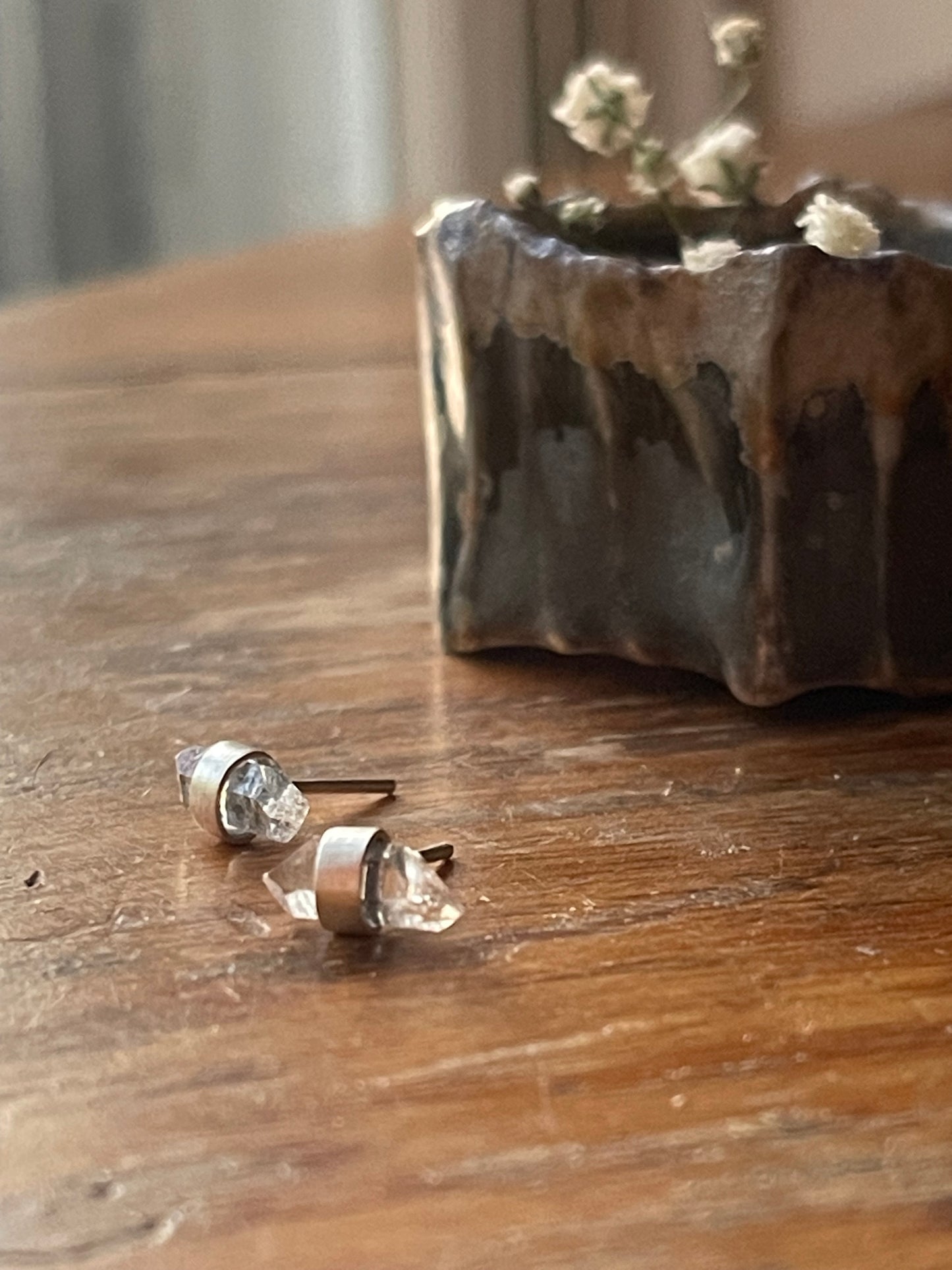 *Herkimer Diamond Stud Earrings