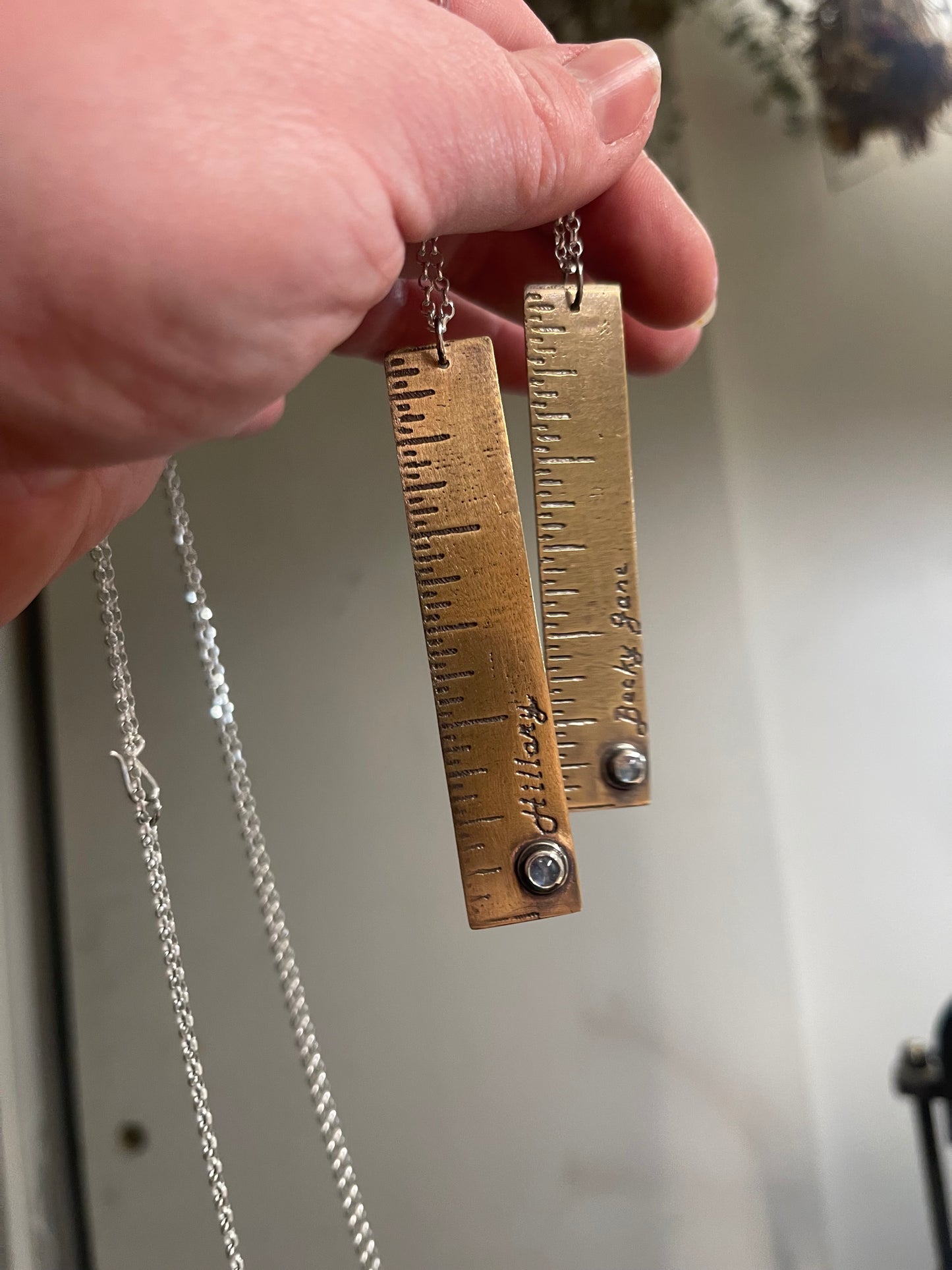 Custom Brass Ruler Pendant