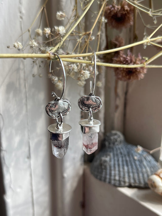 Crabbin’ Line • Disco Quartz Crystal Dangle Crab Earrings