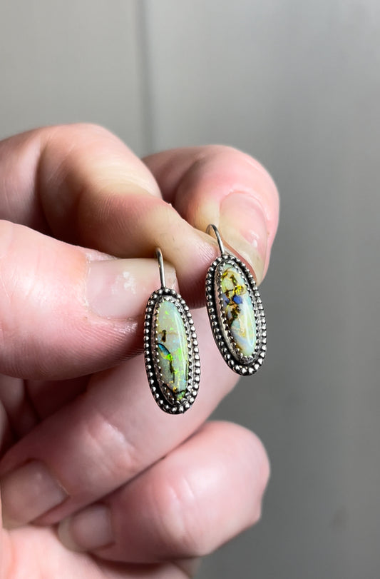 *Abstract Blooms • Sterling Opal drop earrings