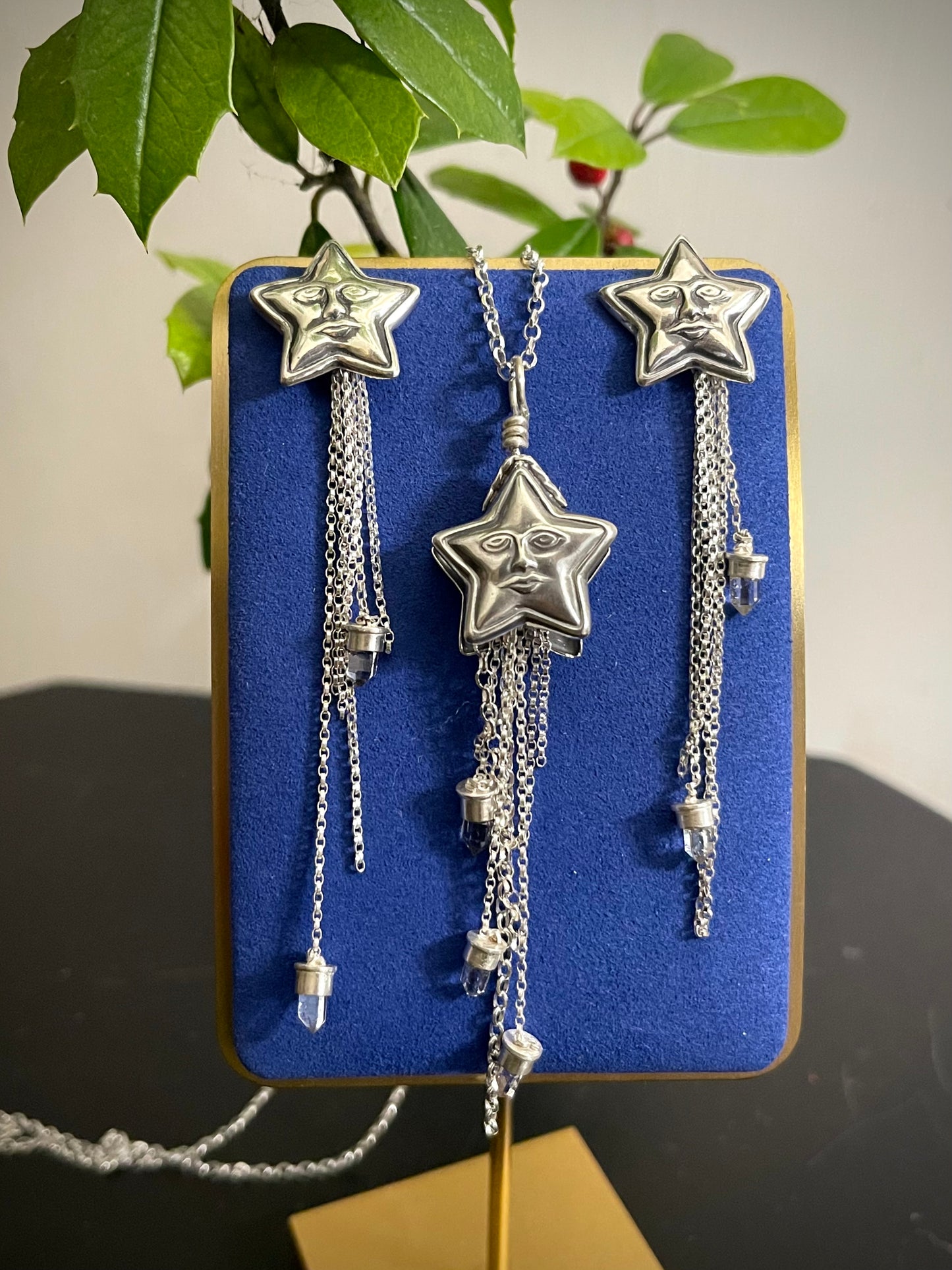 *Dreams Beneath Starlight Stud Dangle Crystal Fringe Earrings