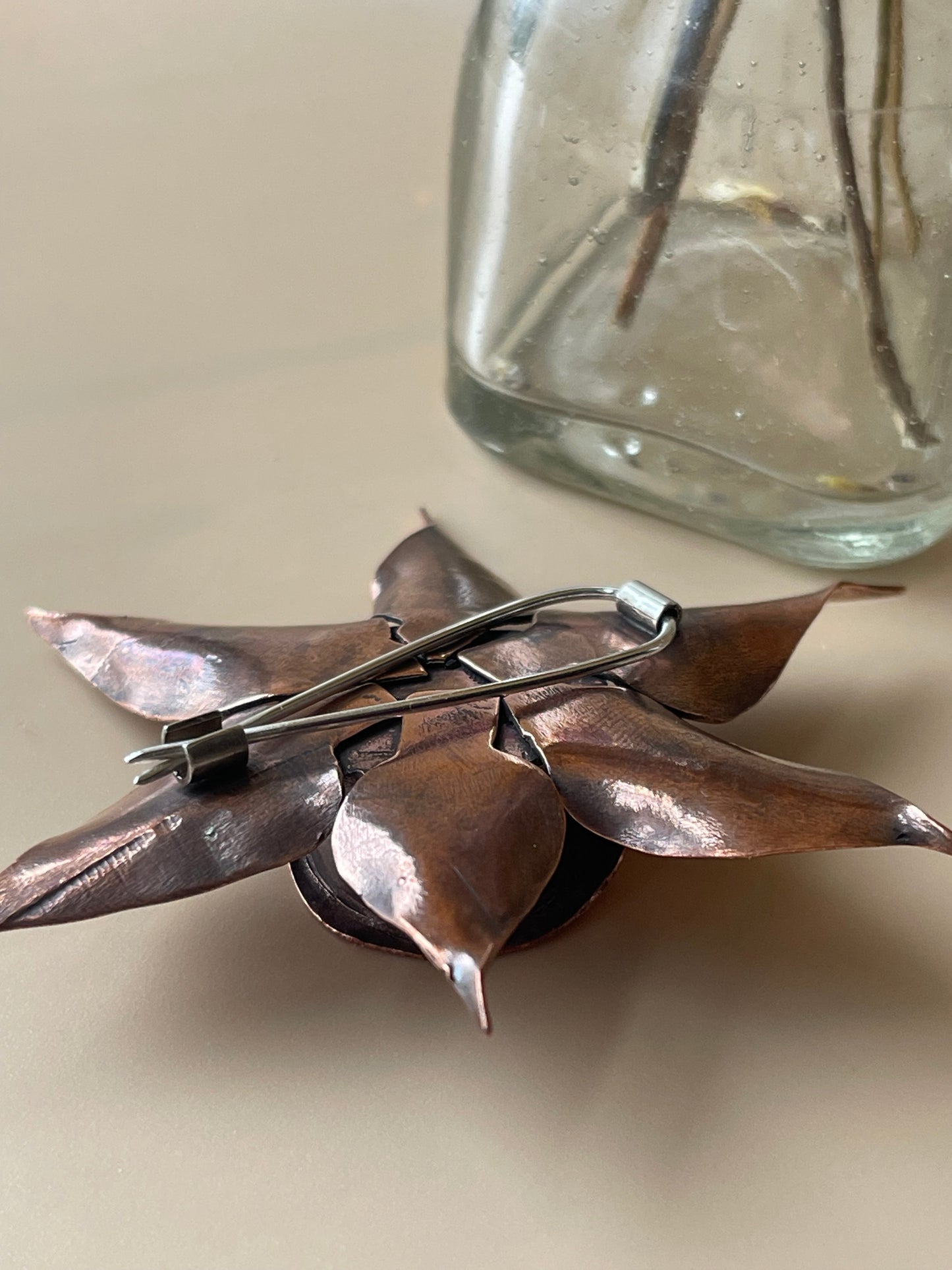 *To Spirl or not to Spiral • Sculptural Copper Flower Brooch/Pendant combo