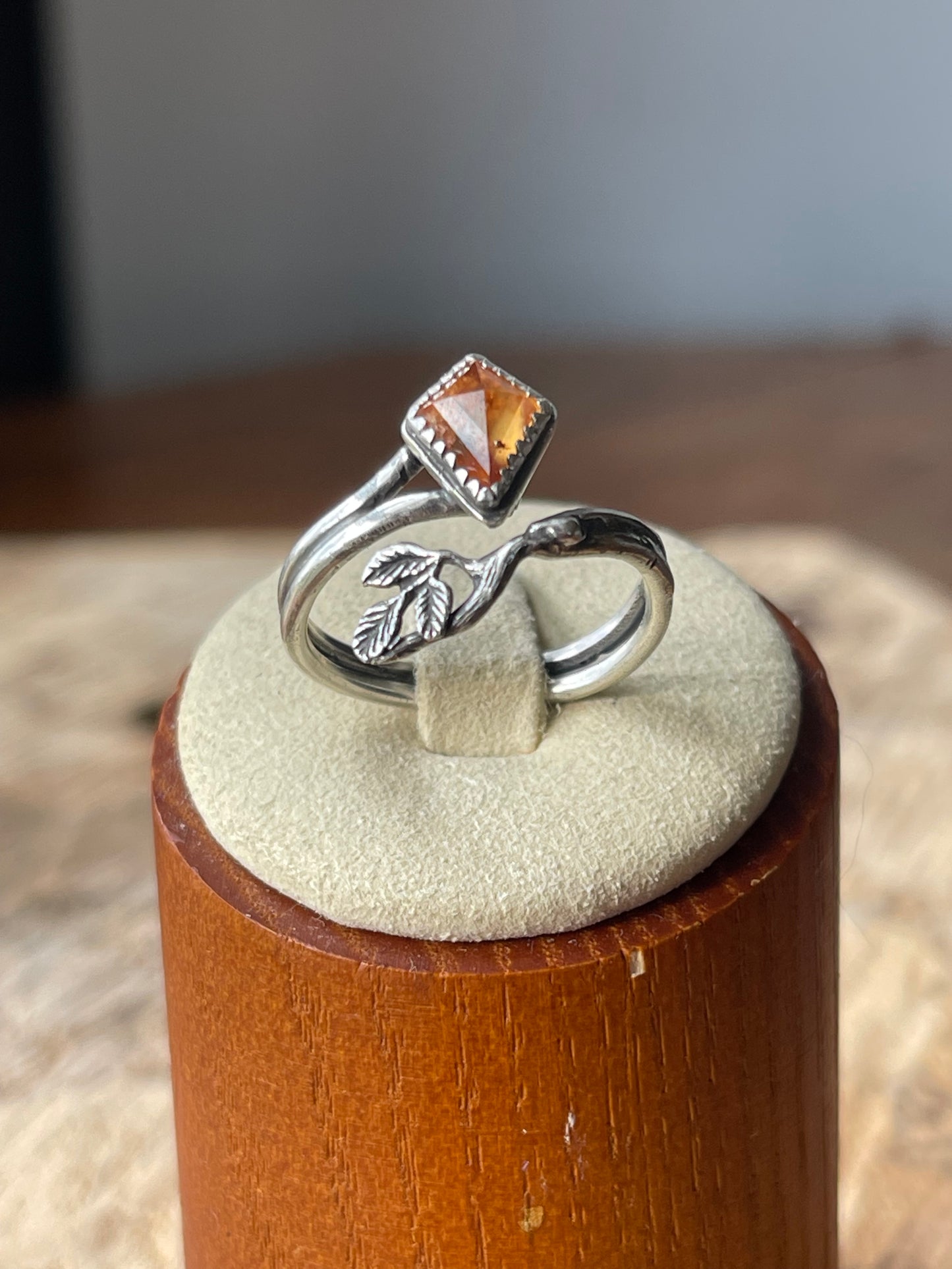 Emberline Adjustable Ring • Hessonite Garnet