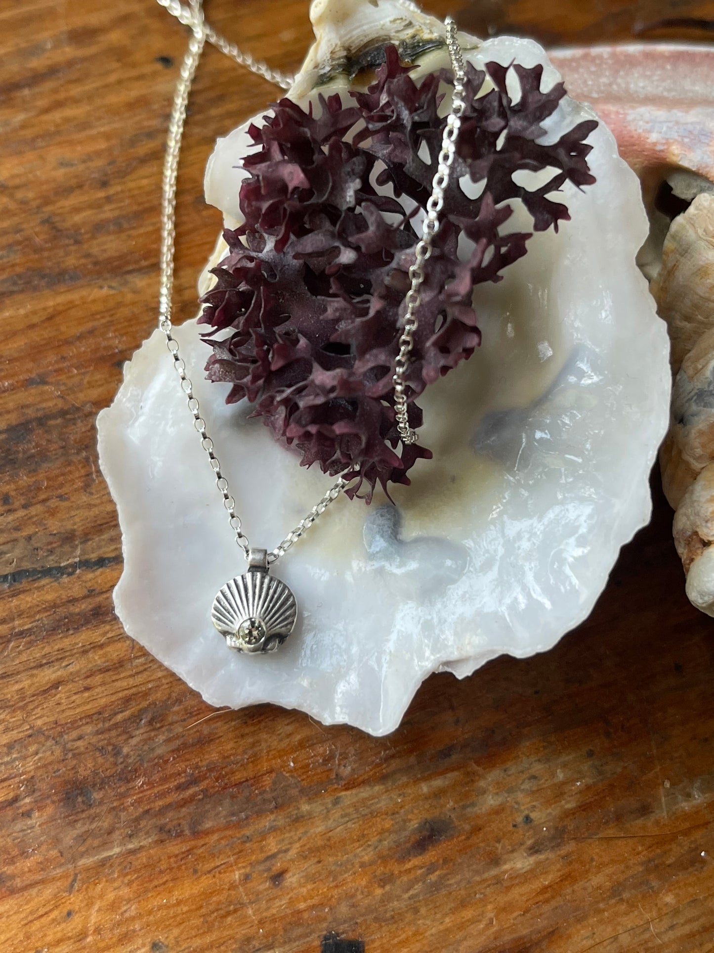 Seashells by the Seashore • Made to Order Faceted Gemstone Shell Charm Necklaces