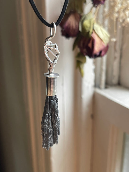 Wandering Witch Crystal Broom Pendant