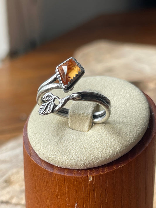 Emberline Adjustable Ring • Hessonite Garnet
