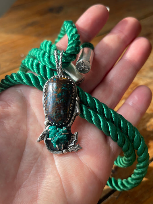 *RESERVED • Holly Winter Woodlands Pendant & Rope