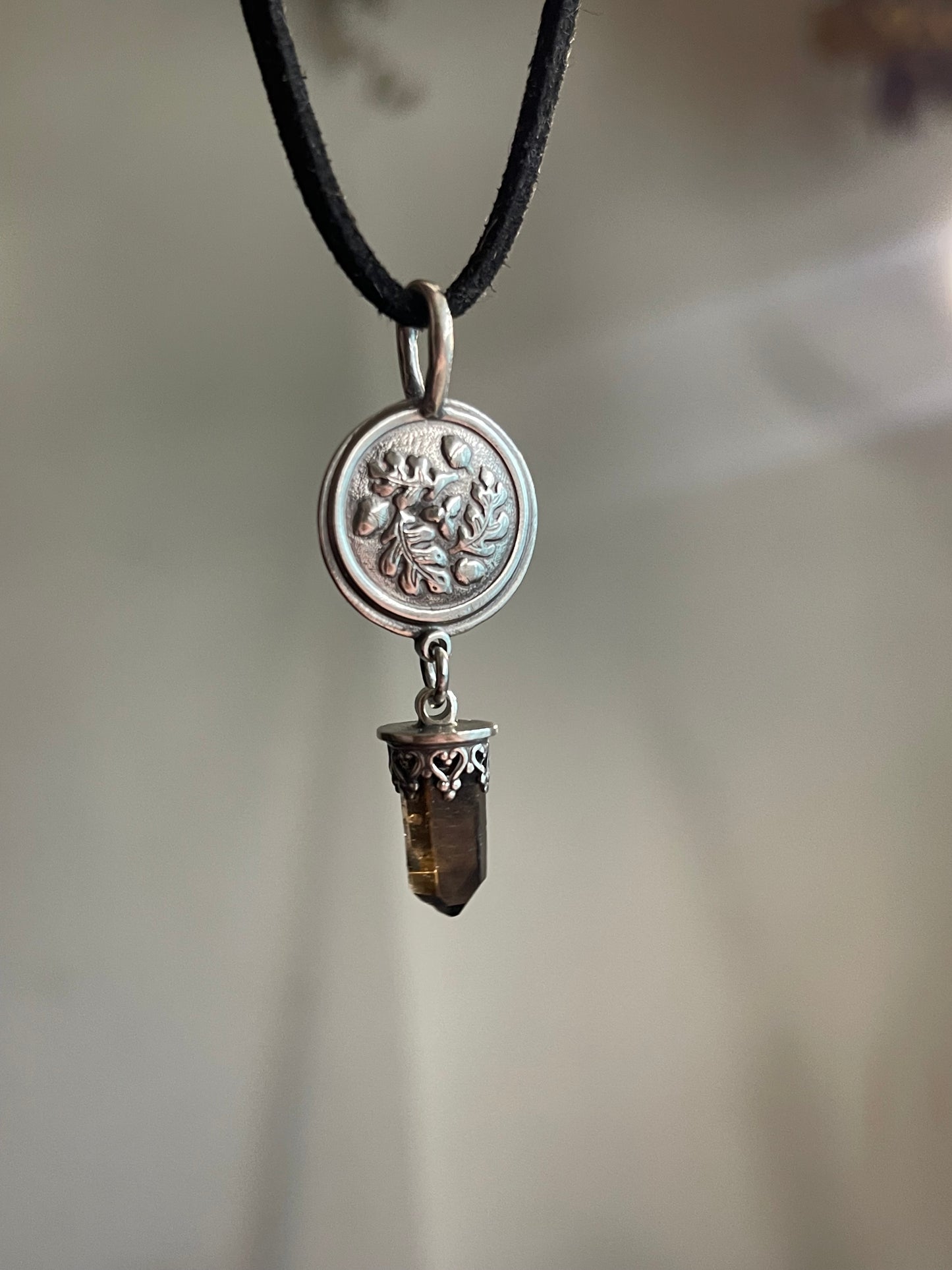Forest Keeper • Smokey Quartz Crystal Pendant