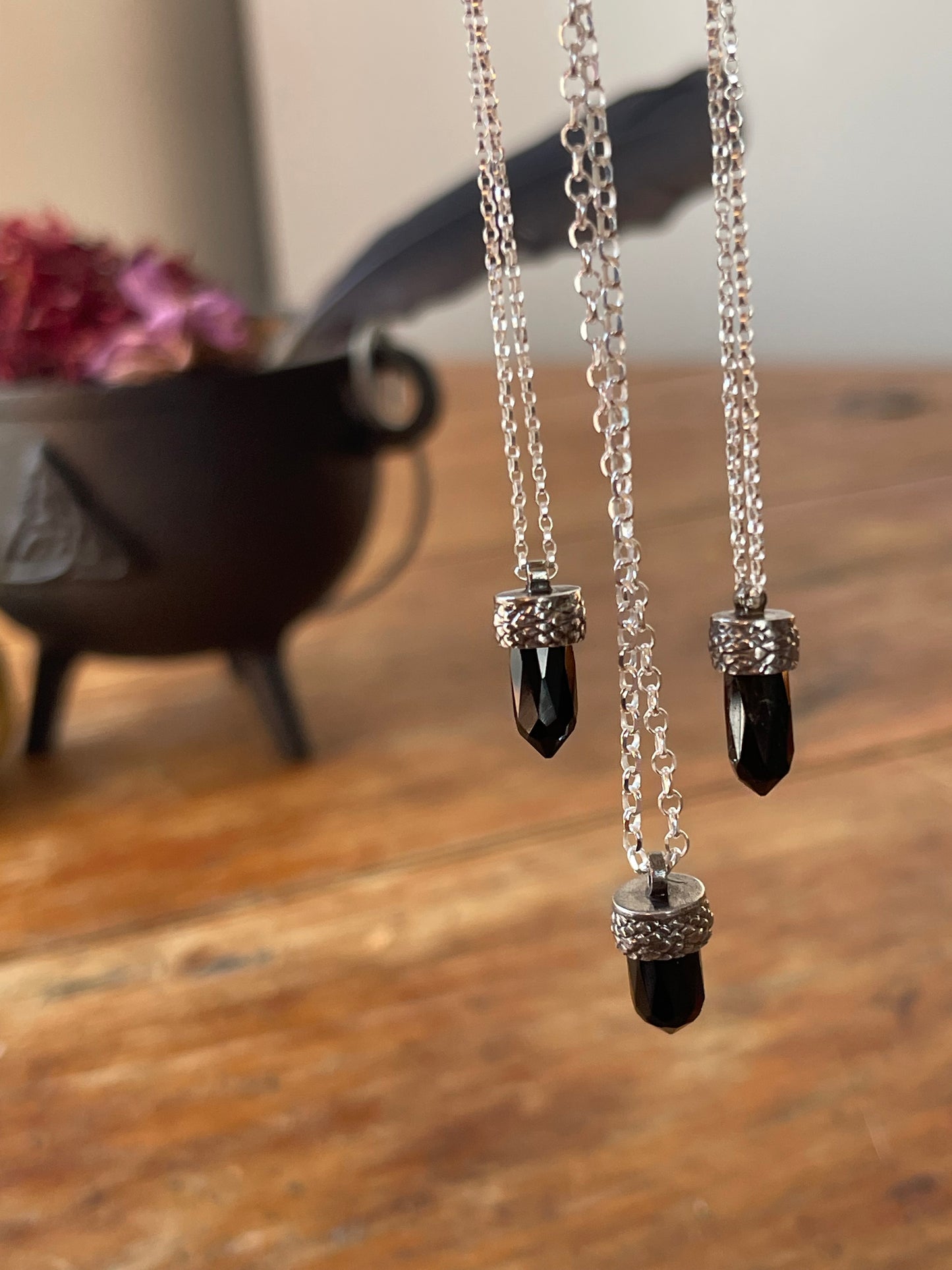 *Sparkling Black Onyx Crystal Charms