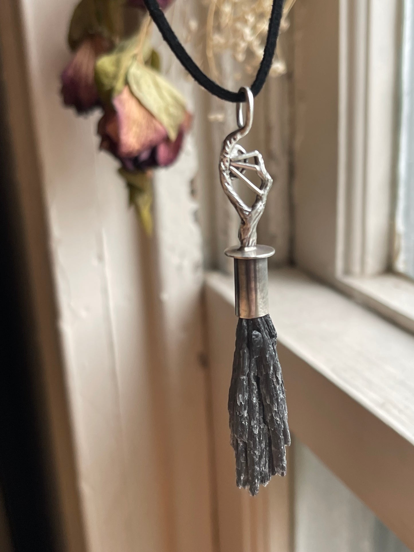 Wandering Witch Crystal Broom Pendant