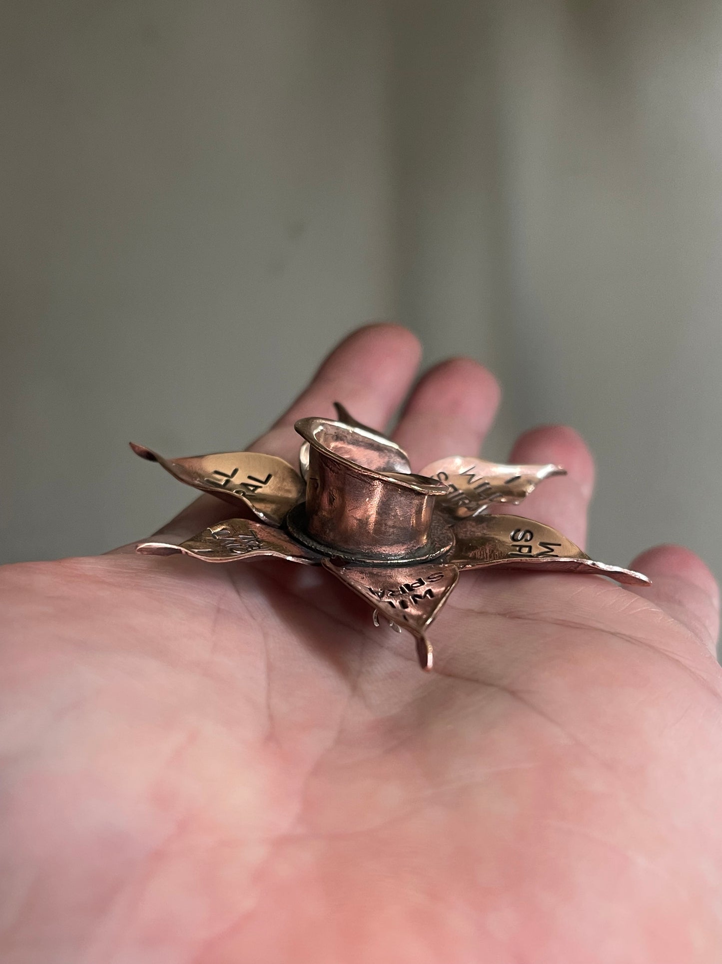 *To Spirl or not to Spiral • Sculptural Copper Flower Brooch/Pendant combo