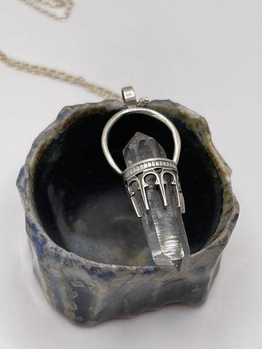 *High Tower • Tibetian Quartz Gothic Sterling Silver Pendant Necklce