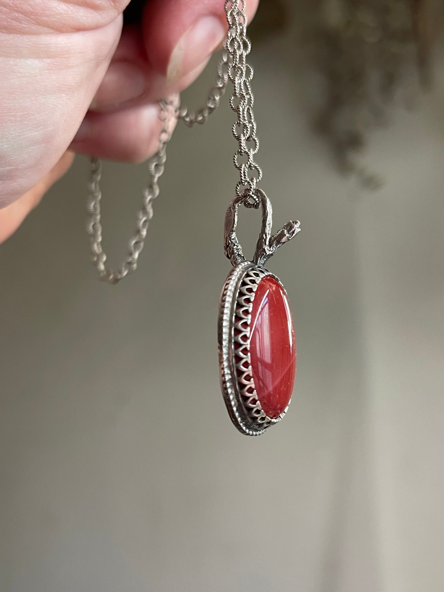 Red Blossom for the Ancestors • Red Jasper Statement Necklace