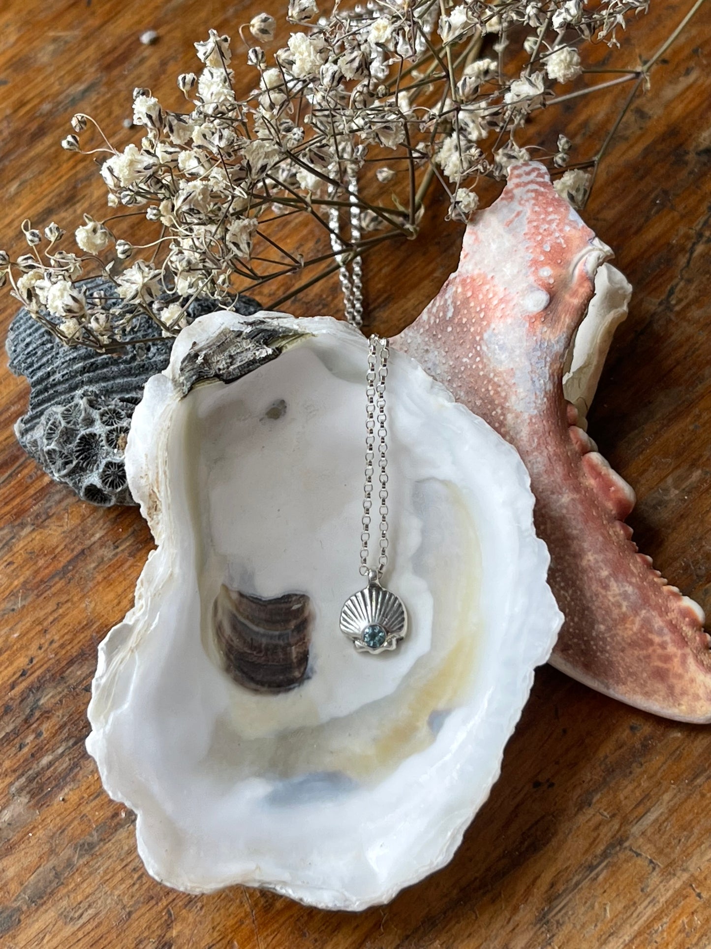 Seashells by the Seashore • Made to Order Faceted Gemstone Shell Charm Necklaces