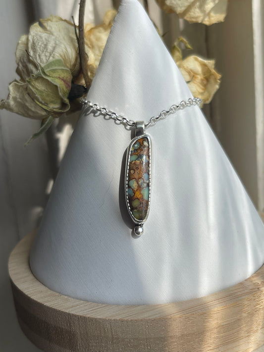 *Earth Spots • Seven Dwarfs Turquoise Pendant Necklace • Sterling Silver