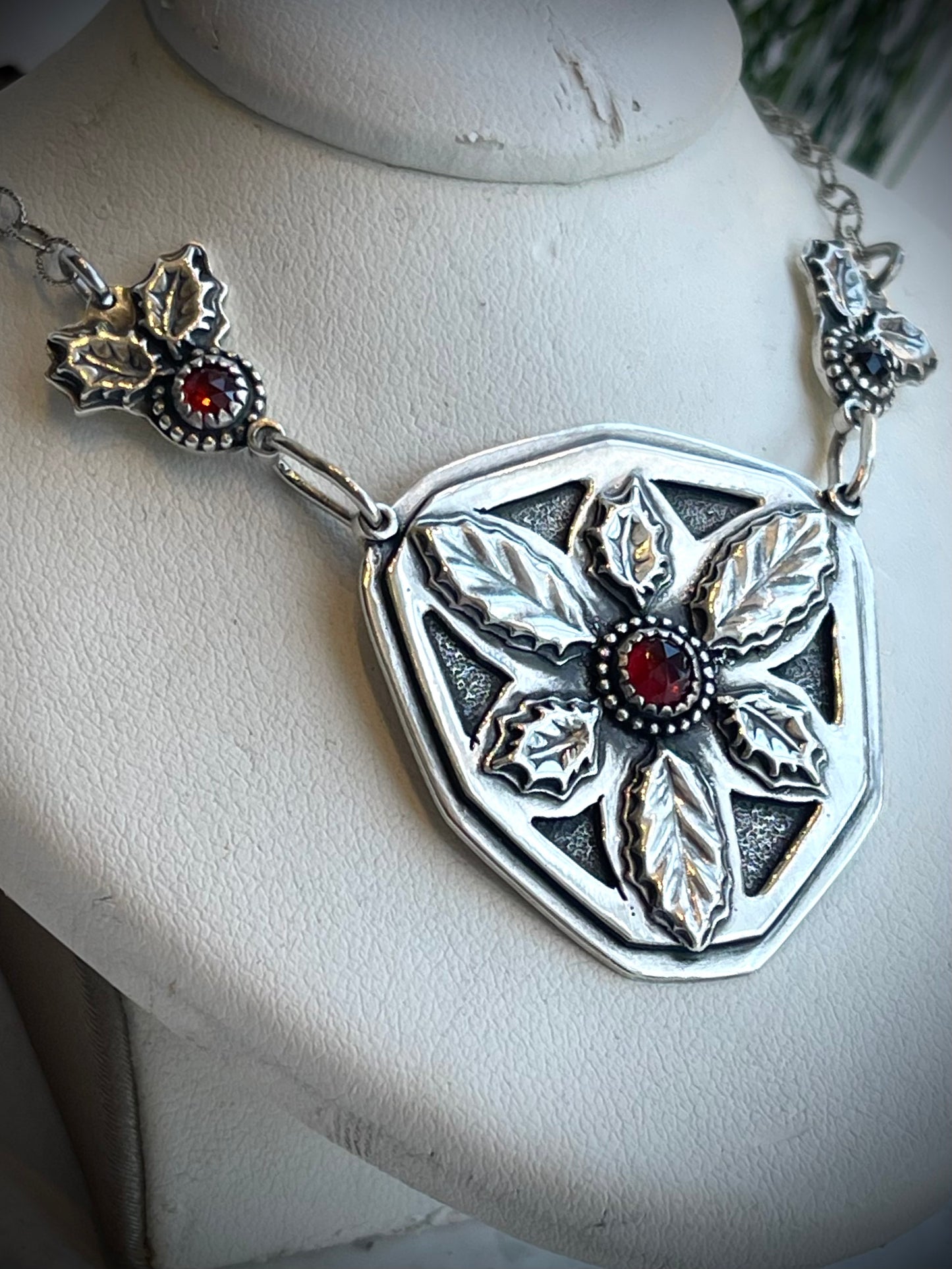 Holly Shield Mandala Statement Necklace