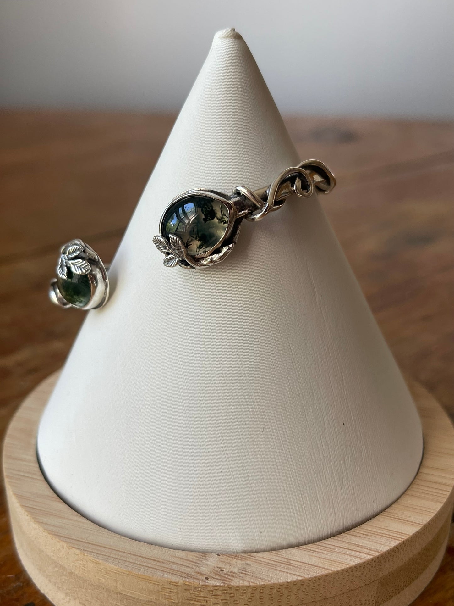 *Forest Floor Moss Agate Cuff Bracelet • Sterling Silver