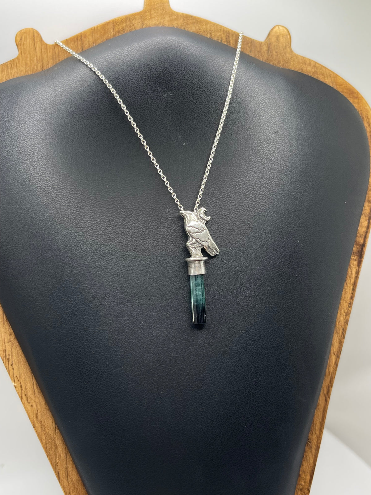 *Dark Raven • Bicolor Tourmaline Crystal Necklace • Sterling Silver