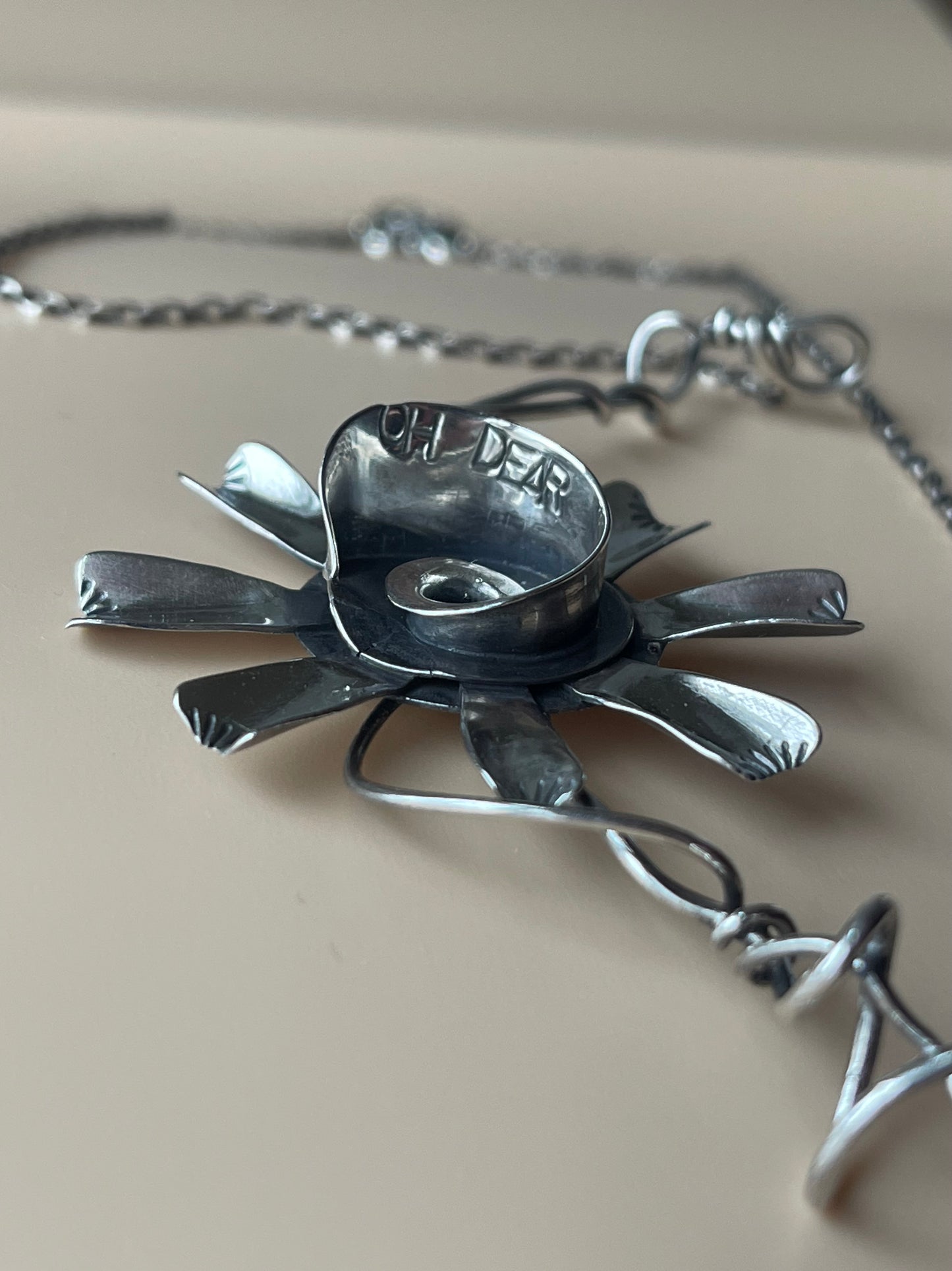 *Oh Dear • Sterling Silver Sculptural Viney Flower Neckpiece