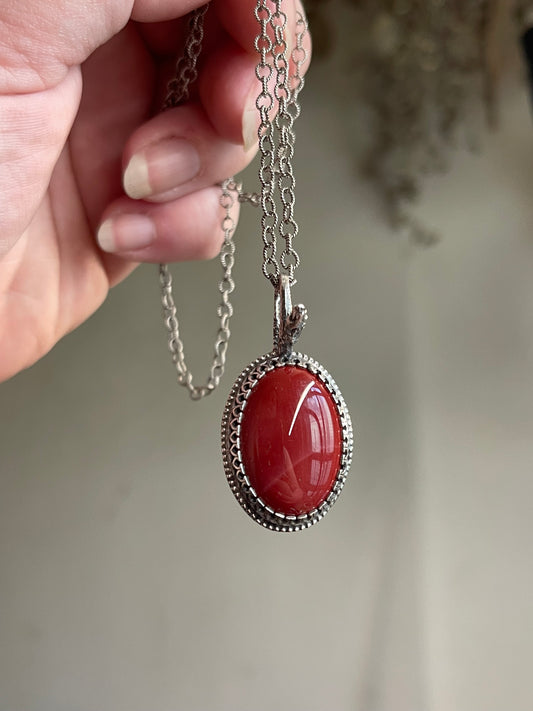 Red Blossom for the Ancestors • Red Jasper Statement Necklace
